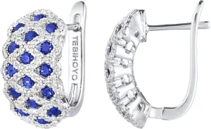 Unique Cute Hypoallergenic Gold Plated Hoops Earrings Studs for Women Small Cubic Zirconia Created Sapphire Ruby Diamond Huggie Jewelry Art