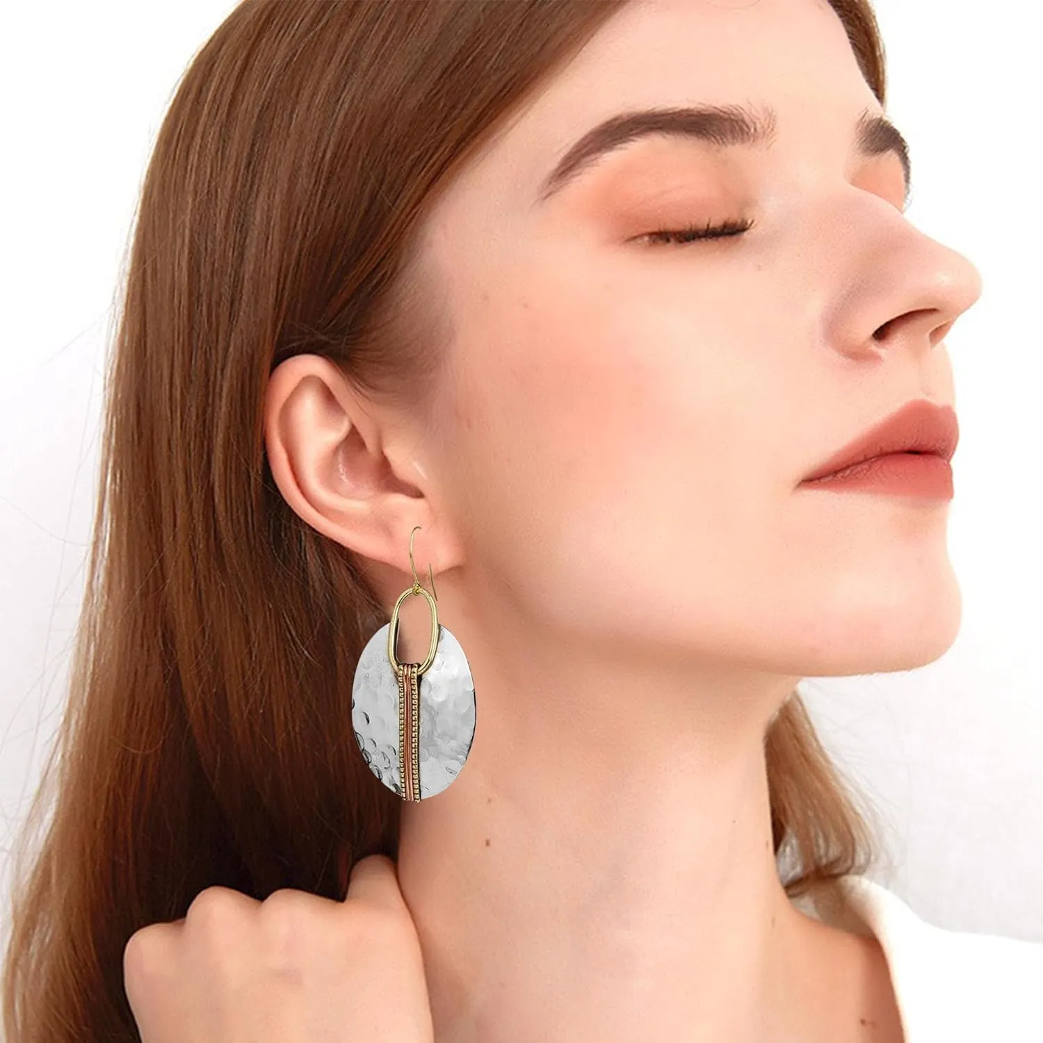 Unique Handmade Bohemian Tribal Spiral Earring Vintage Round Circle Geometry Dangle Drop Earrings for Women Statement Jewelry Gifts