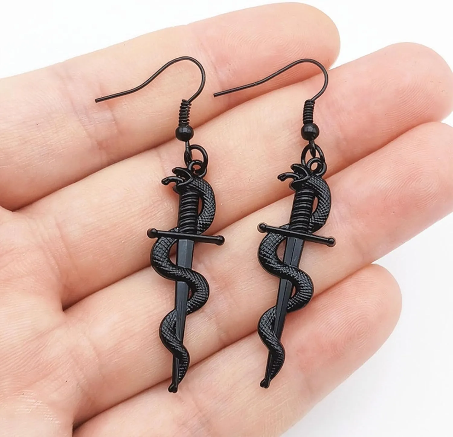 Unique Retro Gothic Long Sword Hook Earrings Vintage Silver Punk Style Knife Dangle Earrings for Women Trendy Men Statement Jewelry Gifts