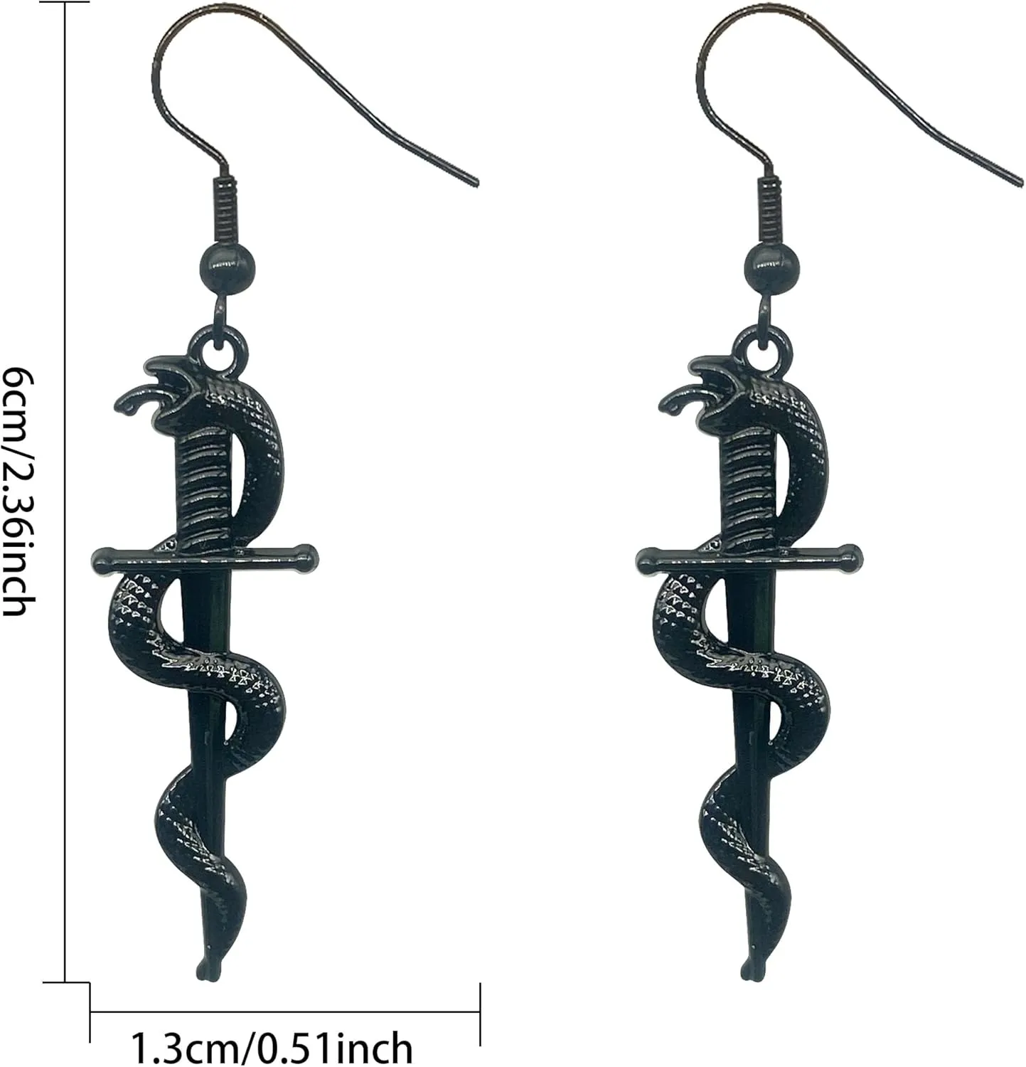 Unique Retro Gothic Long Sword Hook Earrings Vintage Silver Punk Style Knife Dangle Earrings for Women Trendy Men Statement Jewelry Gifts