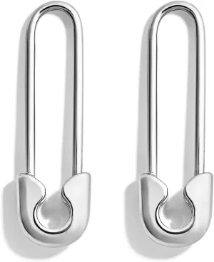 Unique Safety Pin Earrings for Women Men Gold Silver Plated Gothic Punk Personalized Paper Clip Tiny Huggie Hoop Earrings for Unisex Minimalist Daily Fashion Jewelry Gifts