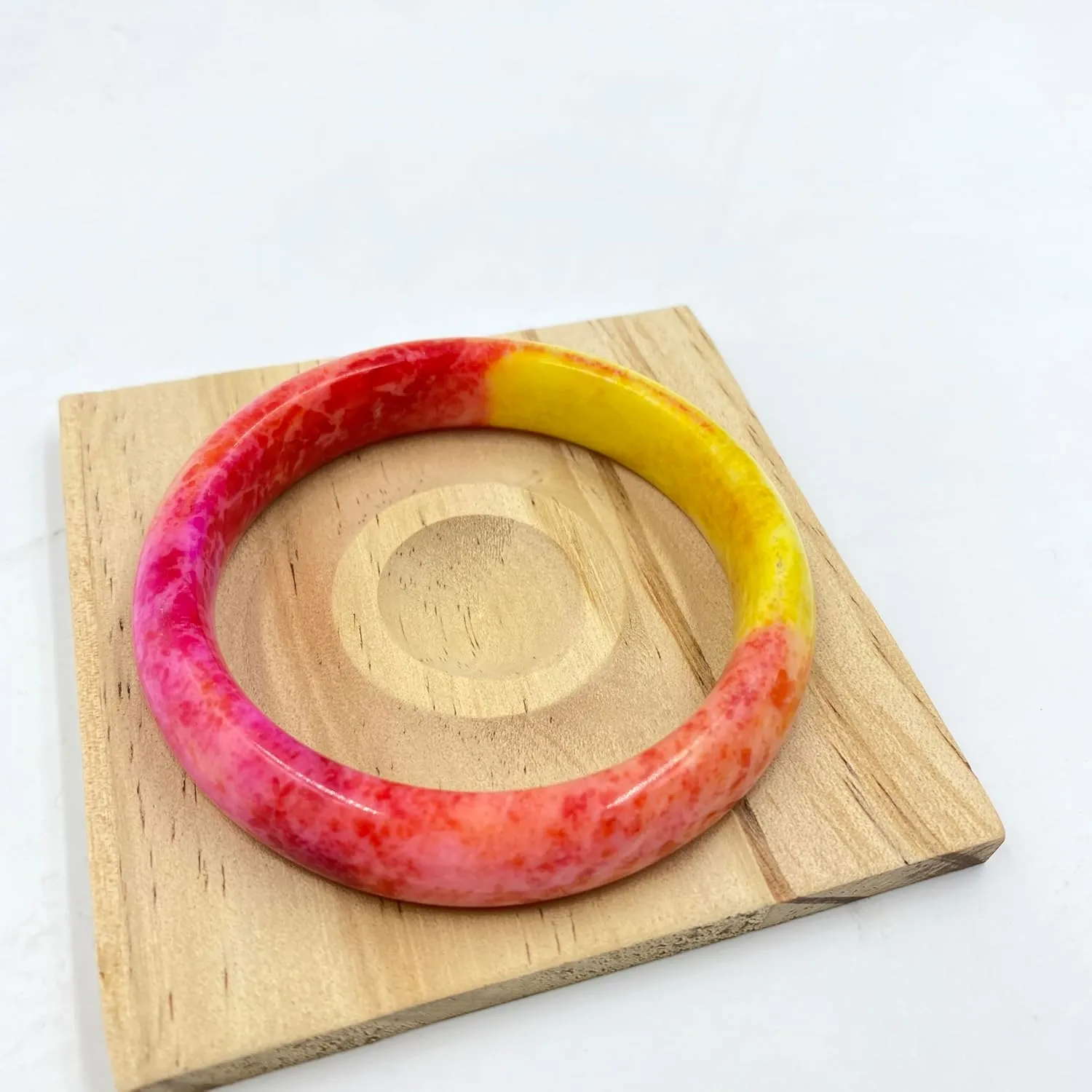URED Colored Jade Bangle Bracelet For Women Chinese Feng Shui Good Luck Healing Wealth Bracelet Genuine Jade Stone Bracelet Yoga Meditation Energy Bangle Woman Mother Birthday Gift