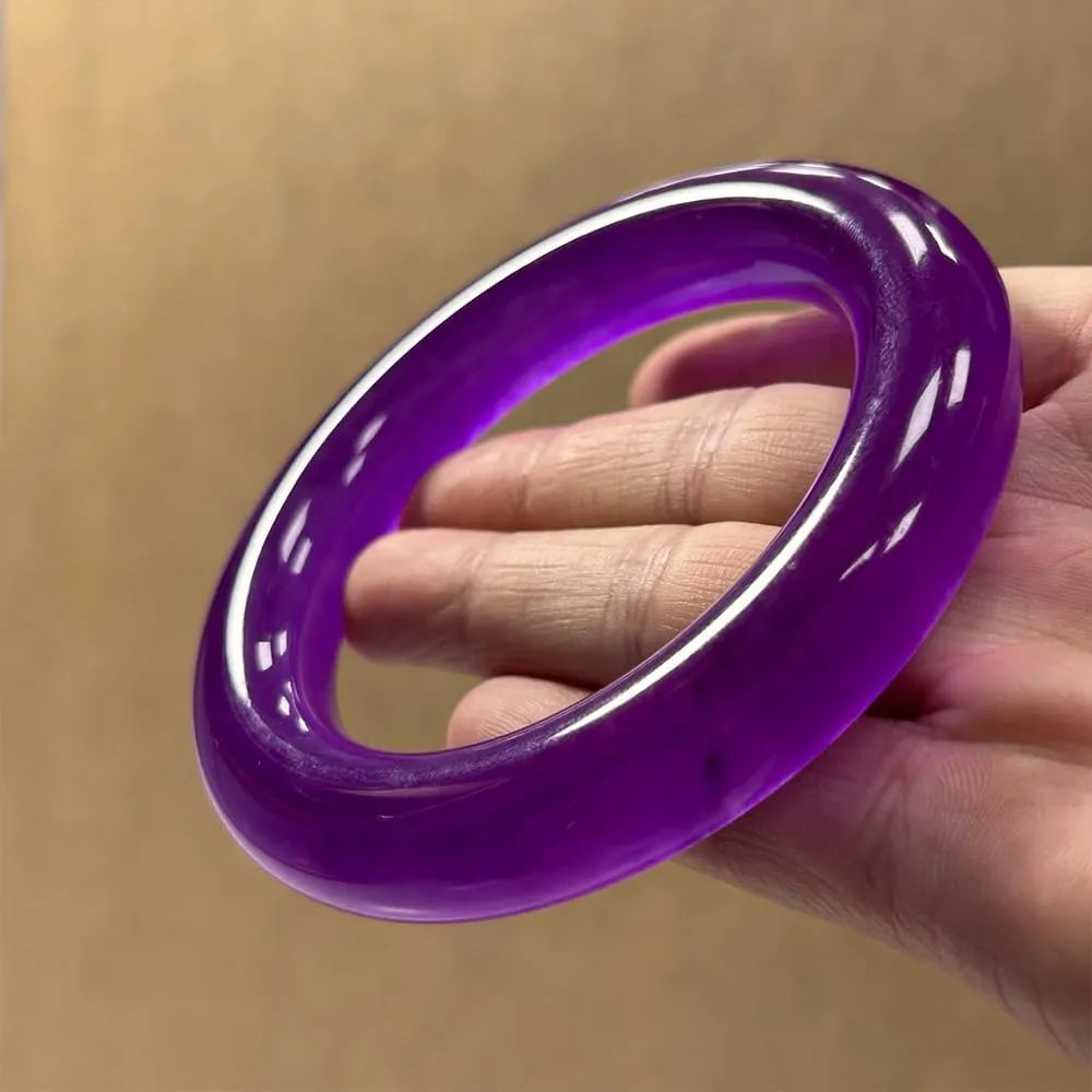 URED Genuine Jade Bangle Bracelet for Women Feng Shui Bracelet Good Luck Bangle Healing Wealth Bracelet Round Fashion Bangles for Woman Birthday Present