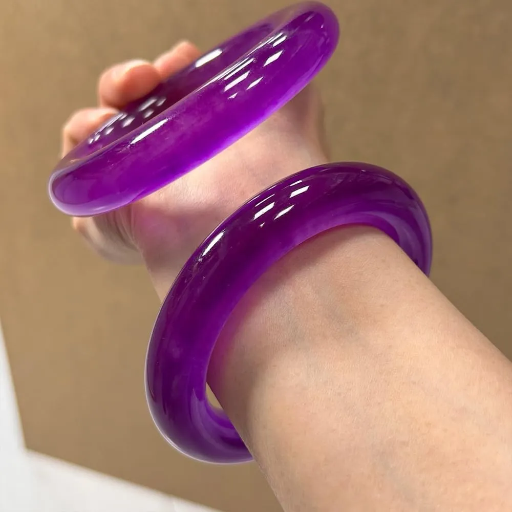 URED Genuine Jade Bangle Bracelet for Women Feng Shui Bracelet Good Luck Bangle Healing Wealth Bracelet Round Fashion Bangles for Woman Birthday Present