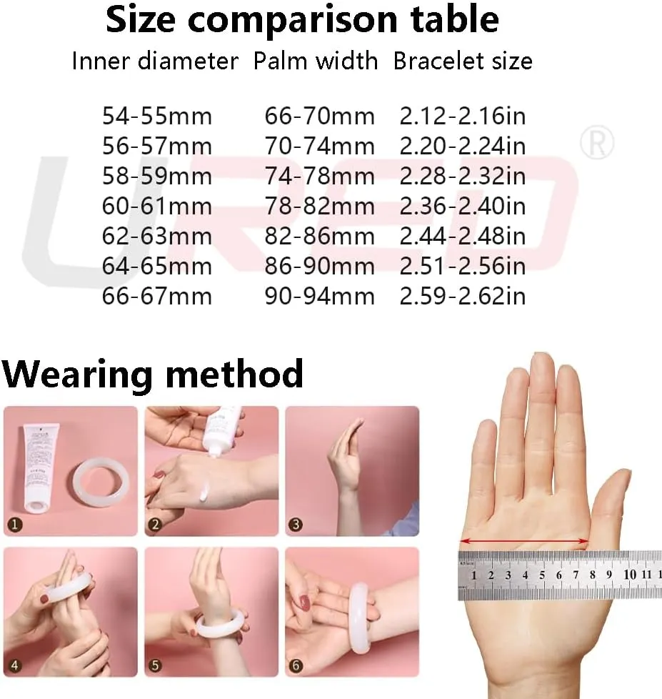 URED Jade Bangle Bracelet For Women Elegant Jade Bangle Chinese Feng Shui Bangle Good Luck Bangle Fashion Elegant Round Bracelet Bangle For Woman Birthday Present