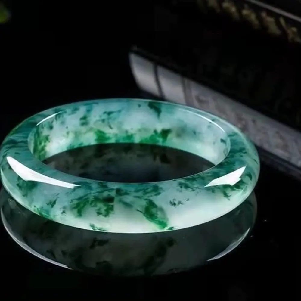 URED Natural Jade Bangle Bracelet For Women Good Luck Bangle Green Real Jade Bracelet Healing Bracelet Chinese Feng Shui Bracelet For Birthday