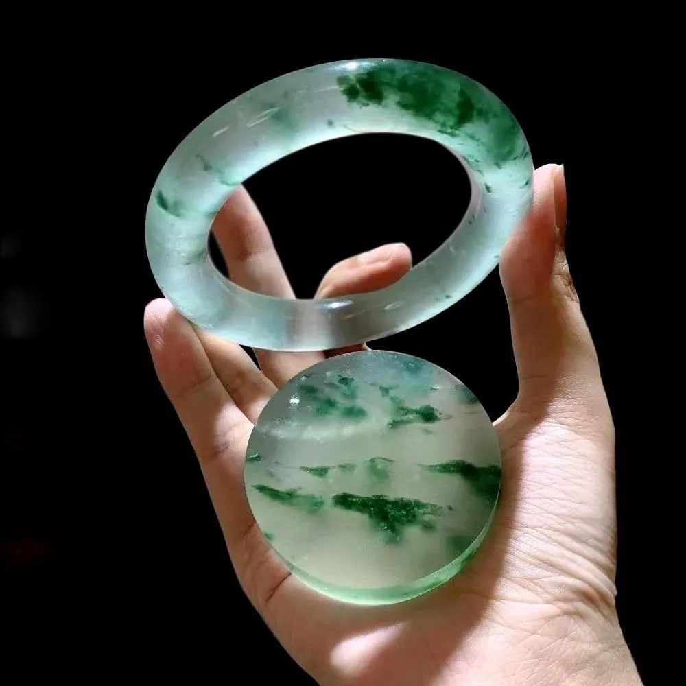 URED Natural Jade Bangle Bracelet For Women Good Luck Bangle Green Real Jade Bracelet Healing Bracelet Chinese Feng Shui Bracelet For Birthday