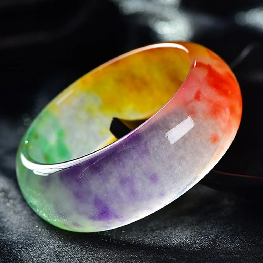 URED Natural Jade Bangle Bracelet For Women Good Luck Bangle Green Real Jade Bracelet Jade Stone Wealth Healing Bracelet Chinese Feng Shui Bracelet For Birthday