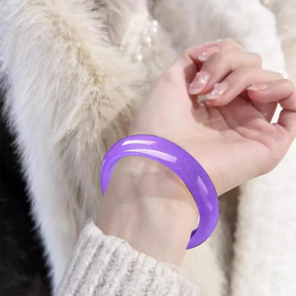 URED Natural Purple Jade Bangle Bracelet for Women Feng Shui Bracelet With Box Good Luck Bracelet Jade Healing Bracelet Chinese Wealth Bracelet For Birthday Woman Bangle