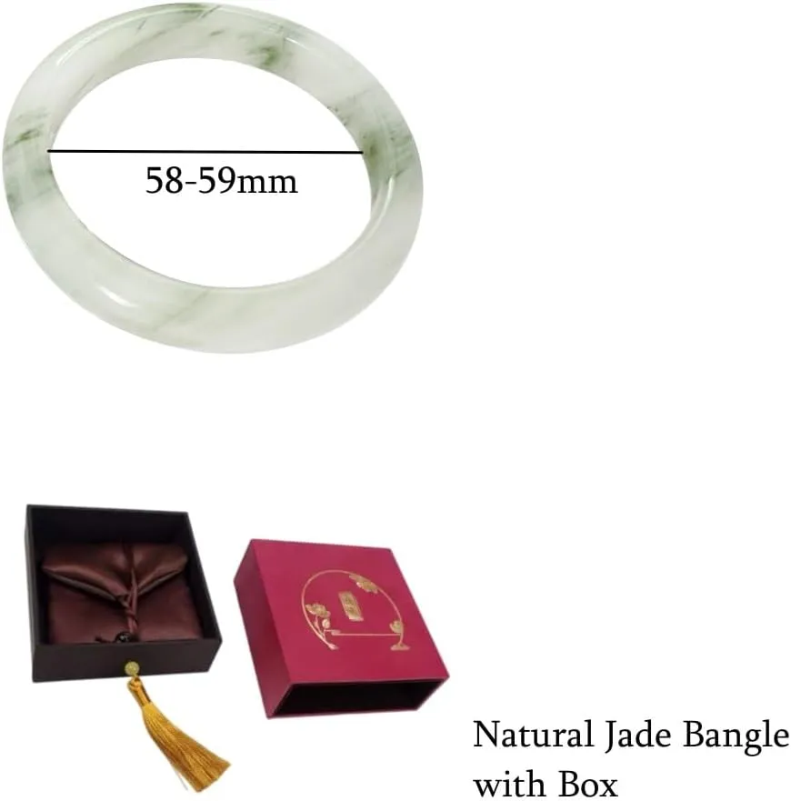 URED Women Jade Bangle Bracelet, Natural Jade, Good Luck Bracelet, Feng Shui