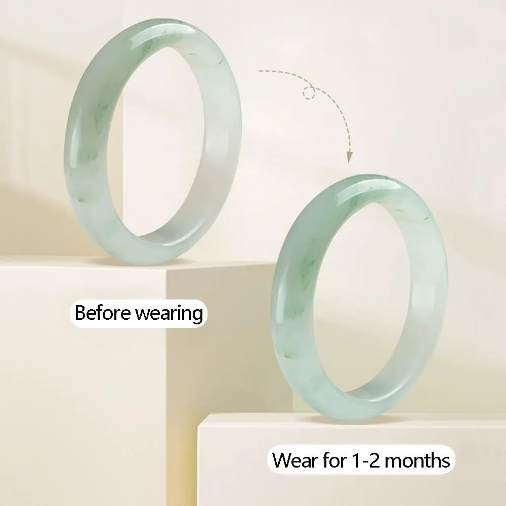 URED Women Jade Bangle Bracelet, Natural Jade, Good Luck Bracelet, Feng Shui