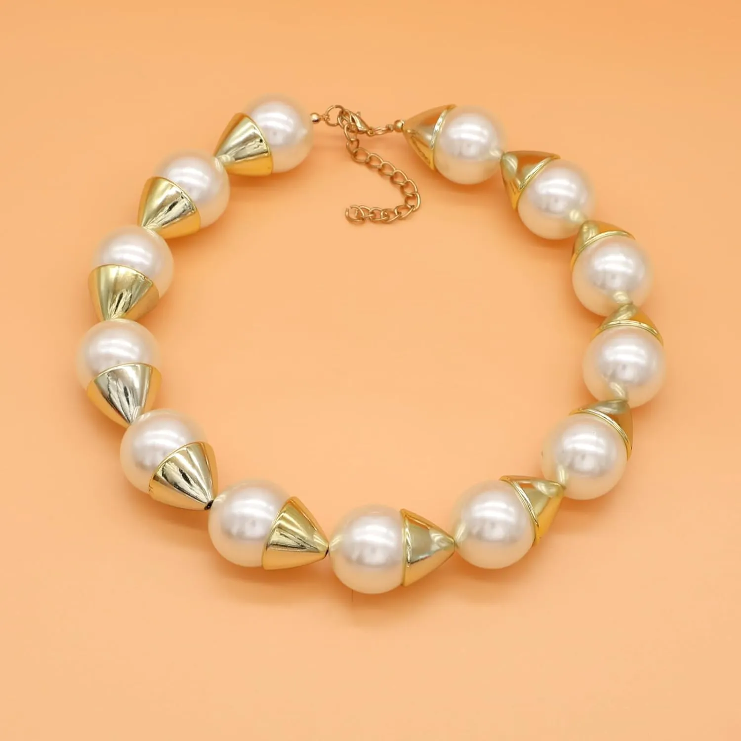 utop JNF Hand made Pearl Statement Necklace for Women Rhinestone Multilayer Crystal Necklaces Chunky Pearl Necklace Large Pearl Necklace and Earrings Set for Mother Mom's gift
