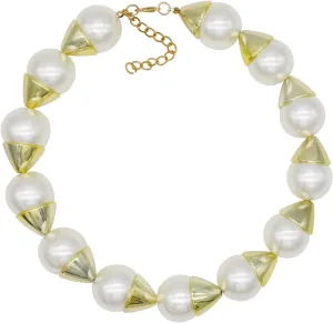 utop JNF Hand made Pearl Statement Necklace for Women Rhinestone Multilayer Crystal Necklaces Chunky Pearl Necklace Large Pearl Necklace and Earrings Set for Mother Mom's gift