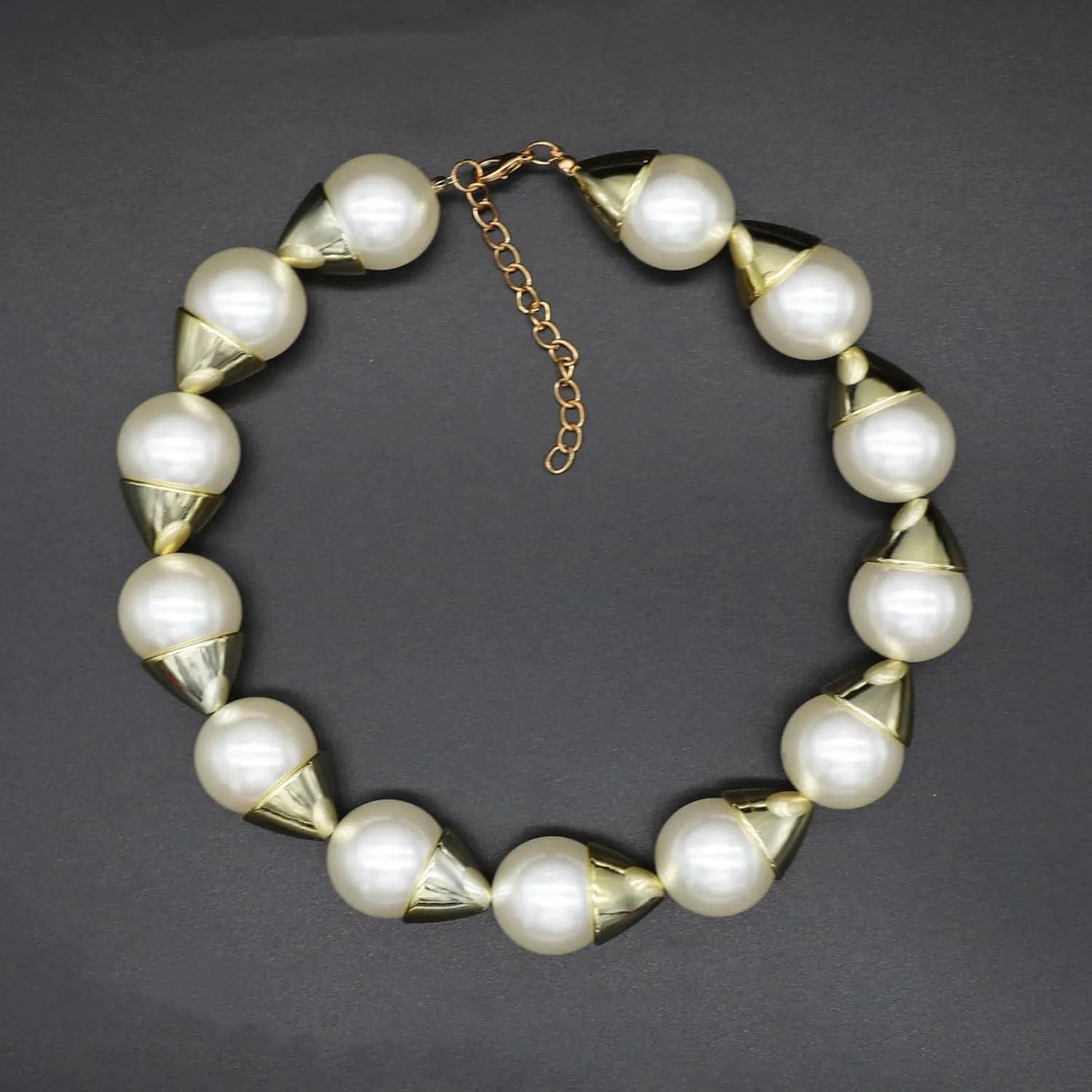 utop JNF Hand made Pearl Statement Necklace for Women Rhinestone Multilayer Crystal Necklaces Chunky Pearl Necklace Large Pearl Necklace and Earrings Set for Mother Mom's gift