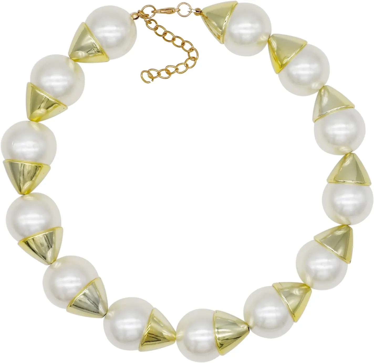 utop JNF Hand made Pearl Statement Necklace for Women Rhinestone Multilayer Crystal Necklaces Chunky Pearl Necklace Large Pearl Necklace and Earrings Set for Mother Mom's gift