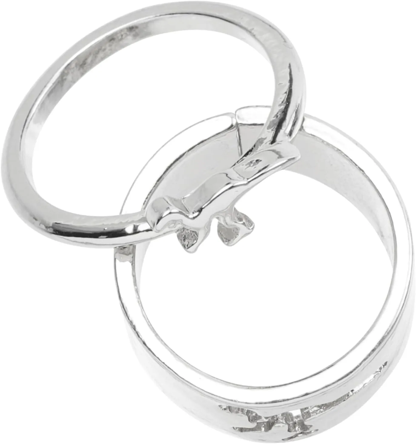 VALICLUD 2pcs Dinosaur Matching for Couples Engagement Wedding Jewelry Stylish Plated Band Chic and for Daily Wear Parties and Special Occasions
