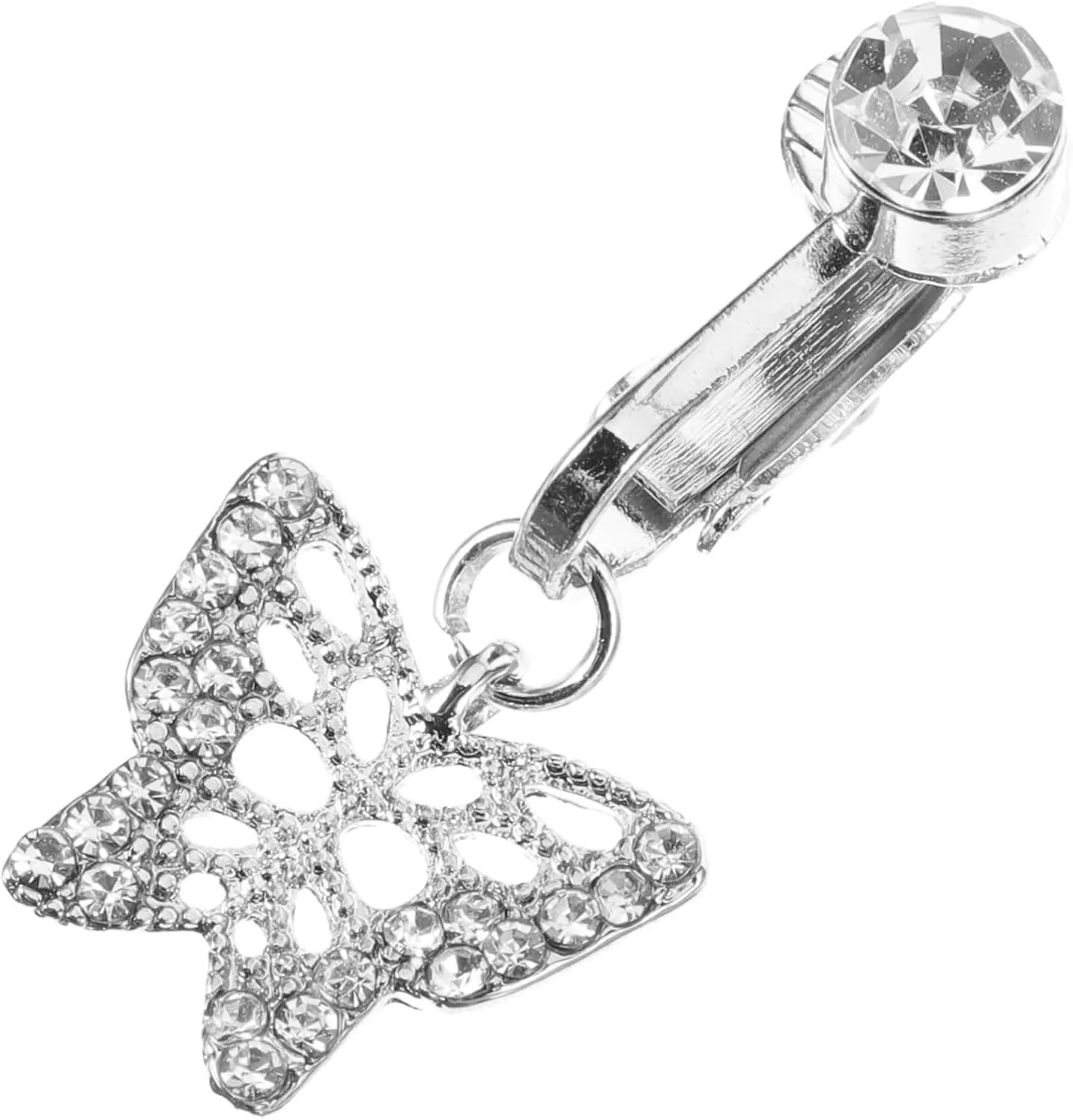 VALICLUD Stylish Fake Navel Ring Dangle Belly Button Rings Comfortable Clip-on Jewelry for Women No Pain Easy to Wear