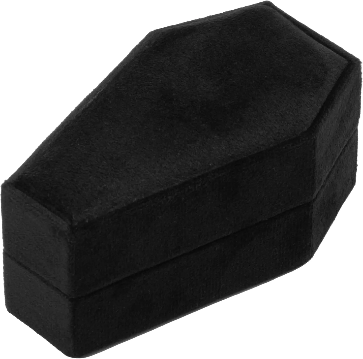 Velvet Coffin Ring Box Case Holder for Gothic Wedding Ceremony,Gothic Jewelry Organizer Decorations (Black and Red)
