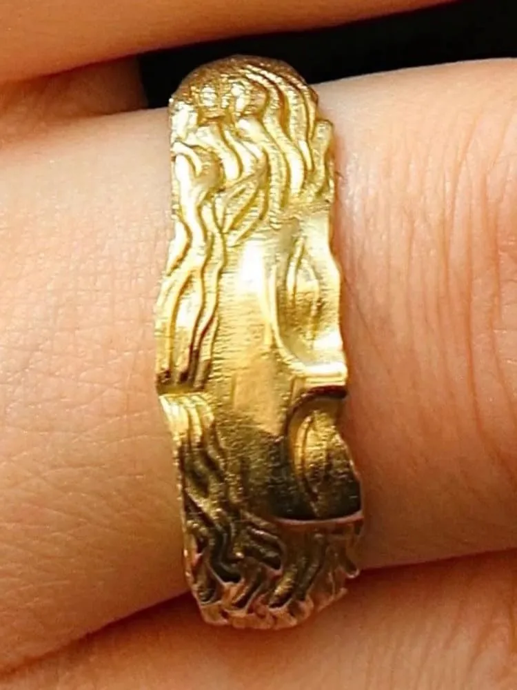 Venus Half Face Ring for Women and Men Vintage Hip Hop Literary Sculpture Gold Silver Adjustable Knuckle Finger Band Rings