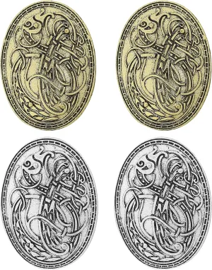 Viking Brooches Norse Dress Apron Pins Nordic Cloak, Shawl, Coat, Sweater Buckle Set with Age Oval Brooch, Turtle Amulet, Sweden Pin, Talisman, Shield Clasp Clothes Fasteners for Women Men