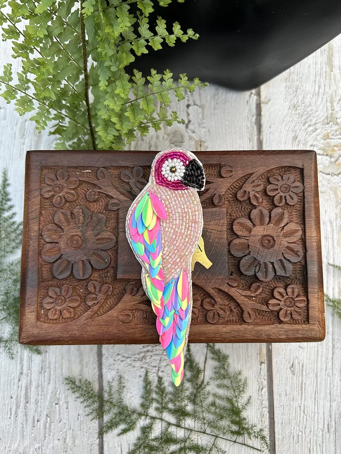 Vinca jewel's Sequence and Seed Bead Macaw Parrot Bird Earrings Multicolour, Summer Jewelry Dangle Scarlet Macaw Gifts for Women Girls Charms Long size Earrings