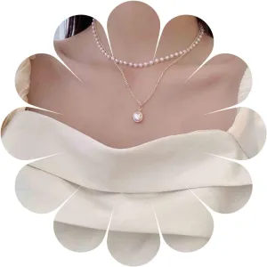 Vintage Layered Pearl Choker Necklace Gold Pearl Pendant Necklace Artificial Pearl Necklace Chain Bridal Necklace Jewelry for Women