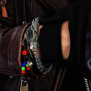 Vintage Men's Punk Domineering Ancient Dragon Snake Link Bracelets Accessories Hiphop Style Fashion Jewelry