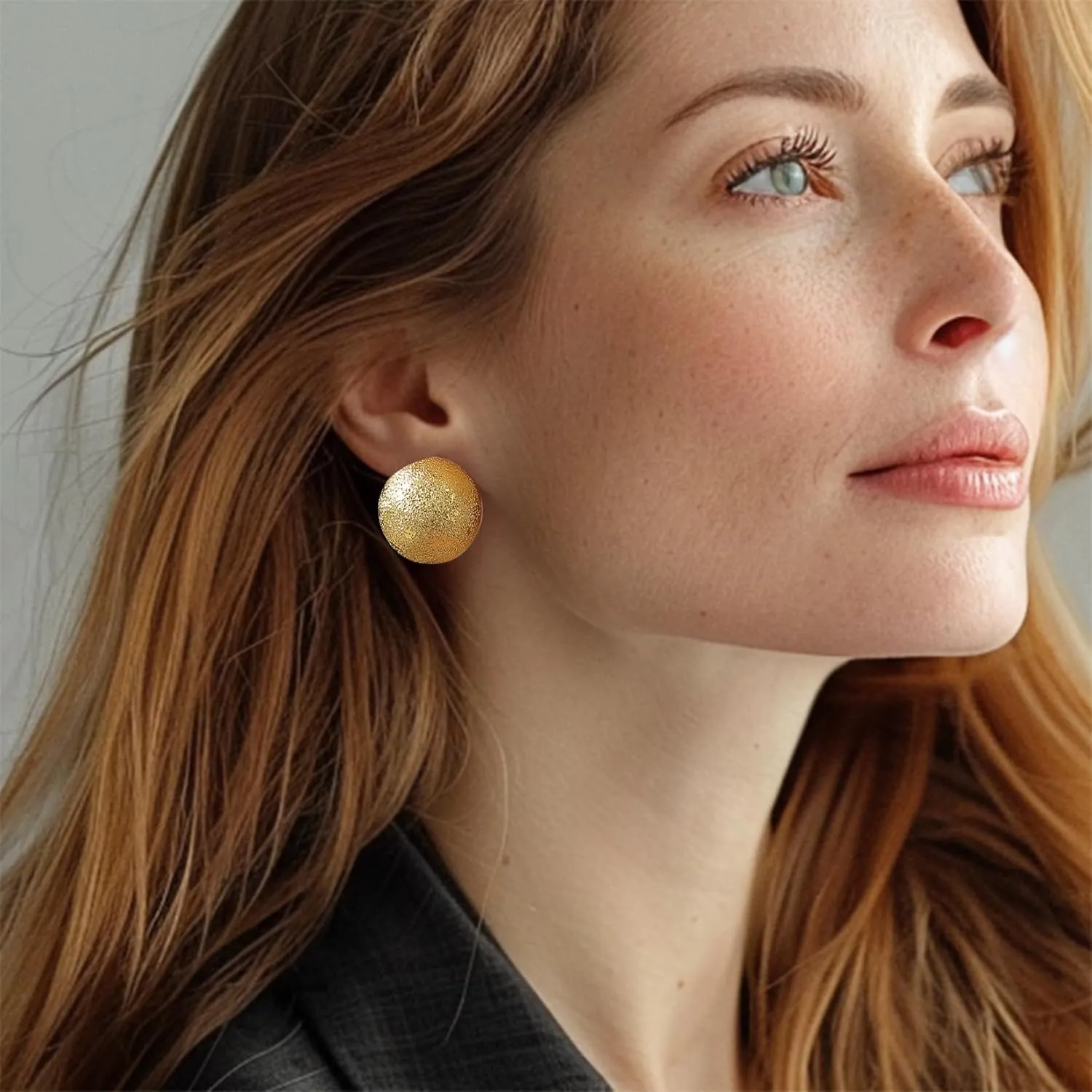 Vintage Textured Huggie Hoop Earrings Stud Earrings for Women, 18K Gold Plated Chunky Hoop Earrings, Hammered Heart Oval Round Disc Earrings