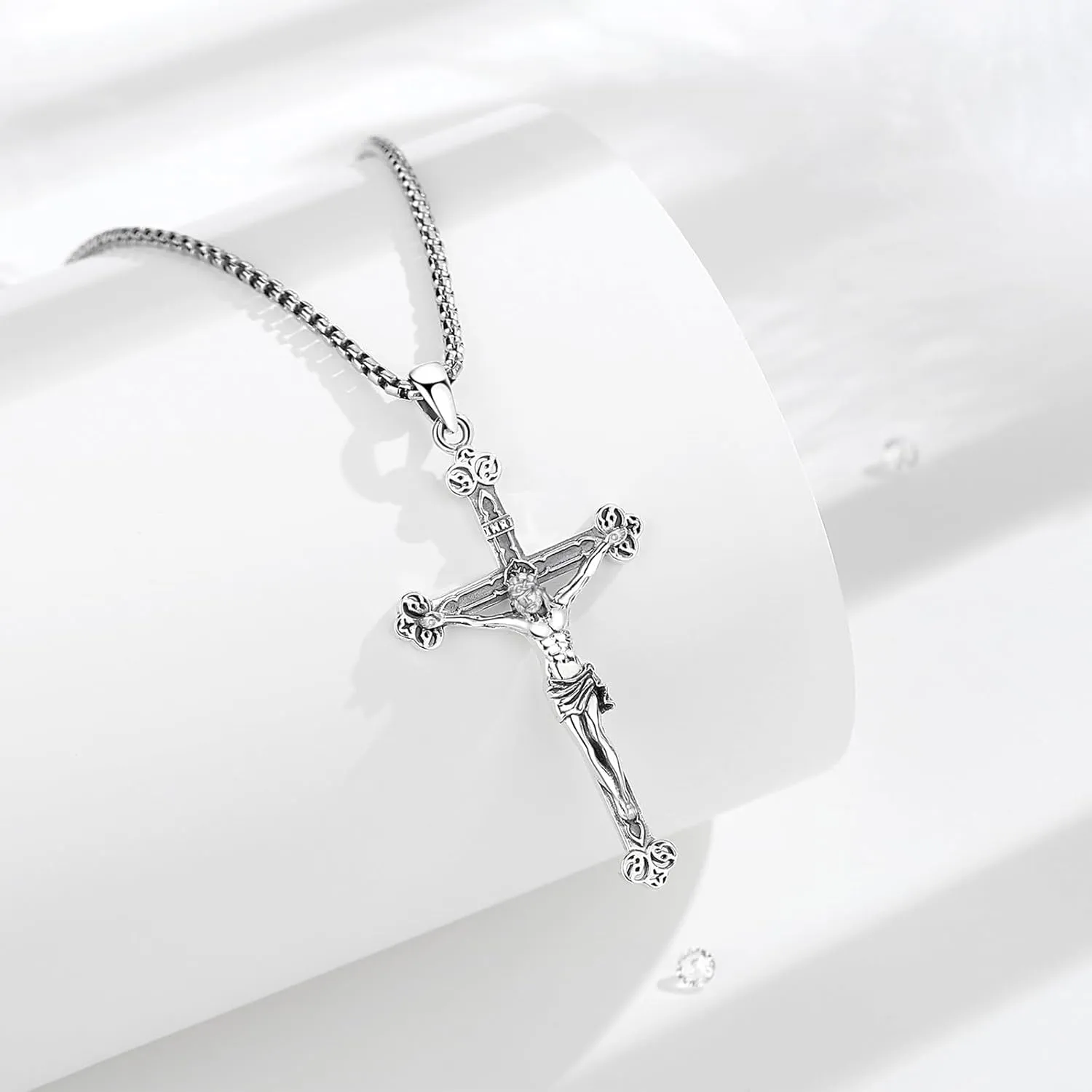 Vito 925 Sterling Silver Saint Necklace for Women Men, St Michael/Crucifix/Caravaca/St Jude Pendant Patron Saint Amulet Medal Religion Jewelry