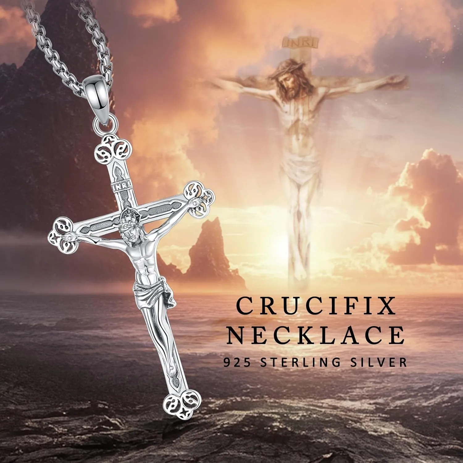 Vito 925 Sterling Silver Saint Necklace for Women Men, St Michael/Crucifix/Caravaca/St Jude Pendant Patron Saint Amulet Medal Religion Jewelry