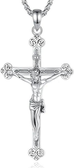 Vito 925 Sterling Silver Saint Necklace for Women Men, St Michael/Crucifix/Caravaca/St Jude Pendant Patron Saint Amulet Medal Religion Jewelry