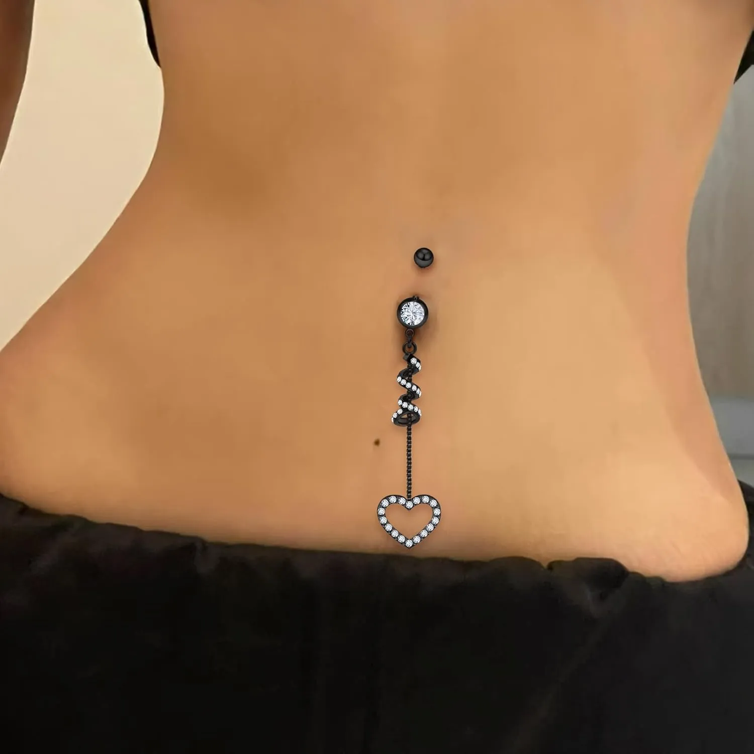 Vsnnsns 14G Clicker Belly Button Ring Piercing Jewelry 316L Stainless Surgical Steel Diamond CZ Navel Rings Clear CZ Clip Belly Button Ring Piercing Jewelry for Women Men 14 Gauge 10MM 12MM