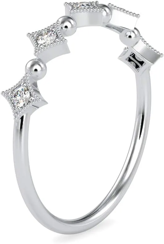 VVS Certified Star Style Ring in 14k White/Yellow/Rose Gold Studded with Round Natural Diamond Anniversary Ring for Women | Birthday Celebration Ring for Her | Couple Promise Ring (0.09 Cttw, IJ-SI)