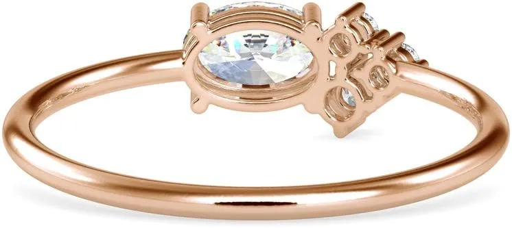 VVS Oval Solitaire Diamond Ring in 14k White/Yellow/Rose Gold with Oval & Round Natural Diamond Birthday Celebration Ring for Women | Couple Promise Rings | Anniversary Ring for Her (0.44 Cttw, IJ-SI)