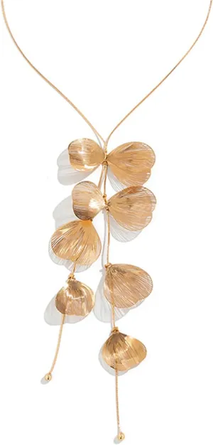 WCRAZYE Gold Flower Statement Floral Necklace Earring Sets for Women Fashion Petal Statement Necklace 14K Gold Plated Large Petals Necklace Unique Boho Floral Jewelry Accessessories Romantic Cool Gifts