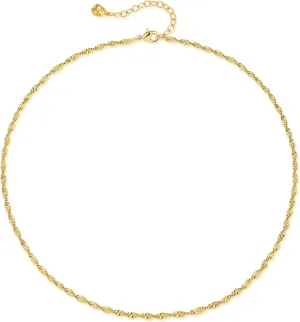 WEARON Gold Choker Necklace for Women 18K Gold Plated Dainty Bead Gene Figaro Heart Herringbone Paperclip Chain Choker Necklace Delicate Choker Jewelry Gifts for Women