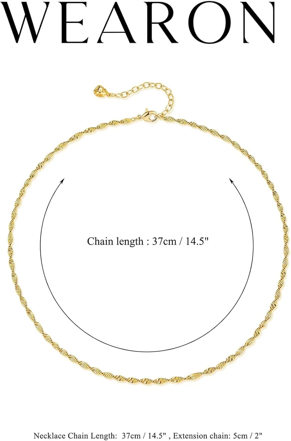 WEARON Gold Choker Necklace for Women 18K Gold Plated Dainty Bead Gene Figaro Heart Herringbone Paperclip Chain Choker Necklace Delicate Choker Jewelry Gifts for Women