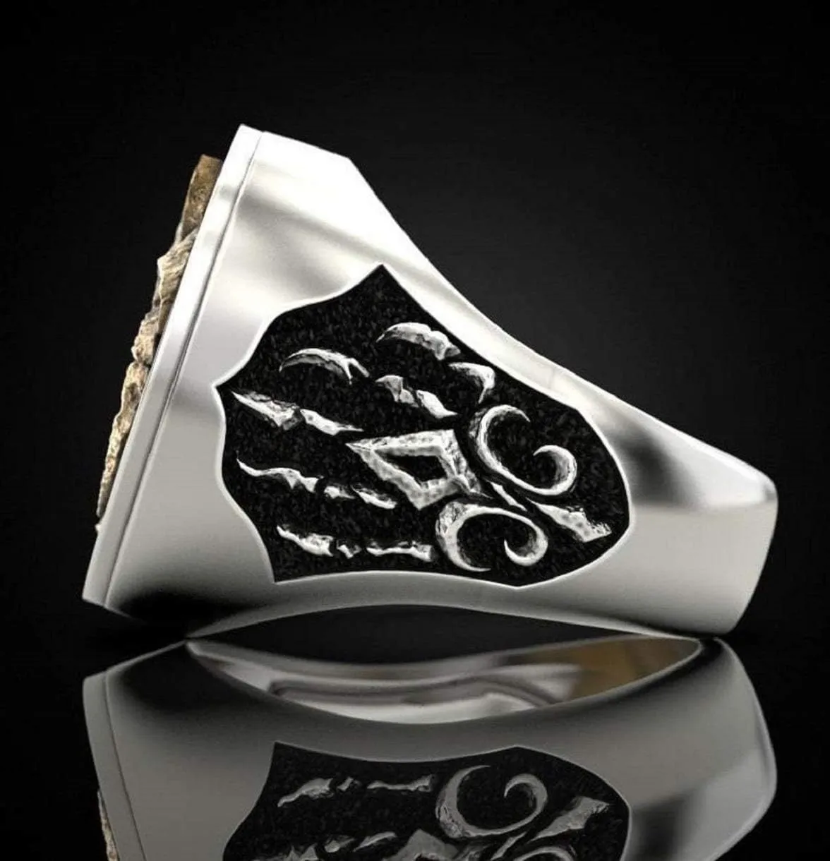 Wolf Ring,Nordic Viking Wolf Head Wolf Paw Ring for Men,Gothic Howling Wolf Head Wolf Claw Ring Hip Hop Wolf Animal Ring for Men Punk Celtic Wolf Jewelry