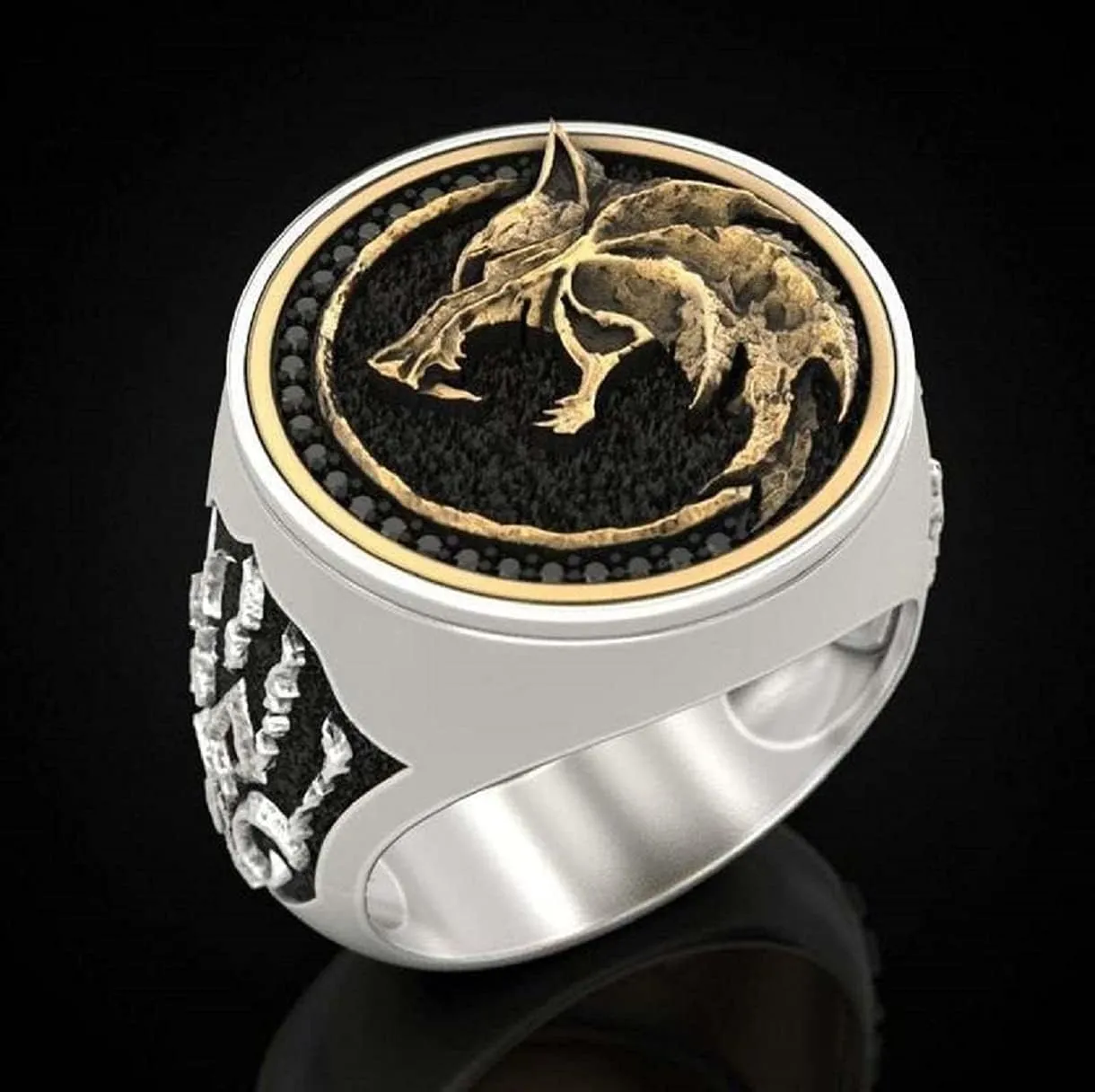 Wolf Ring,Nordic Viking Wolf Head Wolf Paw Ring for Men,Gothic Howling Wolf Head Wolf Claw Ring Hip Hop Wolf Animal Ring for Men Punk Celtic Wolf Jewelry
