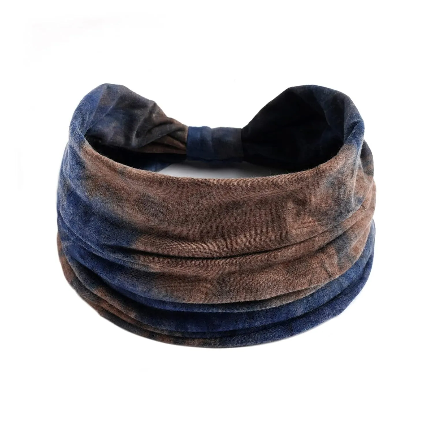 Women Casual Headband Stretchy Tie Dye Rainbow Color Widening Yoga Hairband Sports Elastic Sweat Absorbing Headband Sweat Head