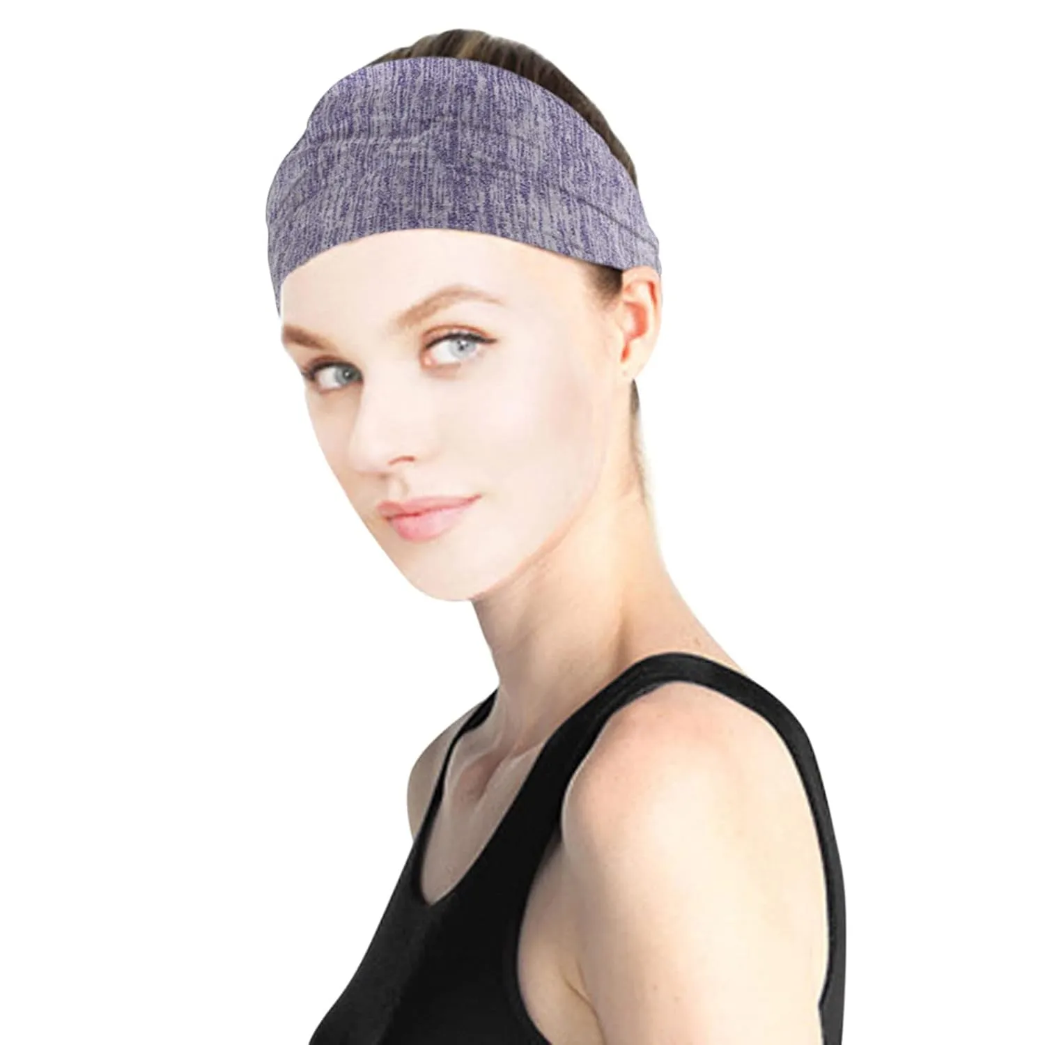 Women Knotted Turban Forehead Band Headwear Head Wrap Headband Wide Elastic Headband Sport Yoga Mens Metal Toothed Headband