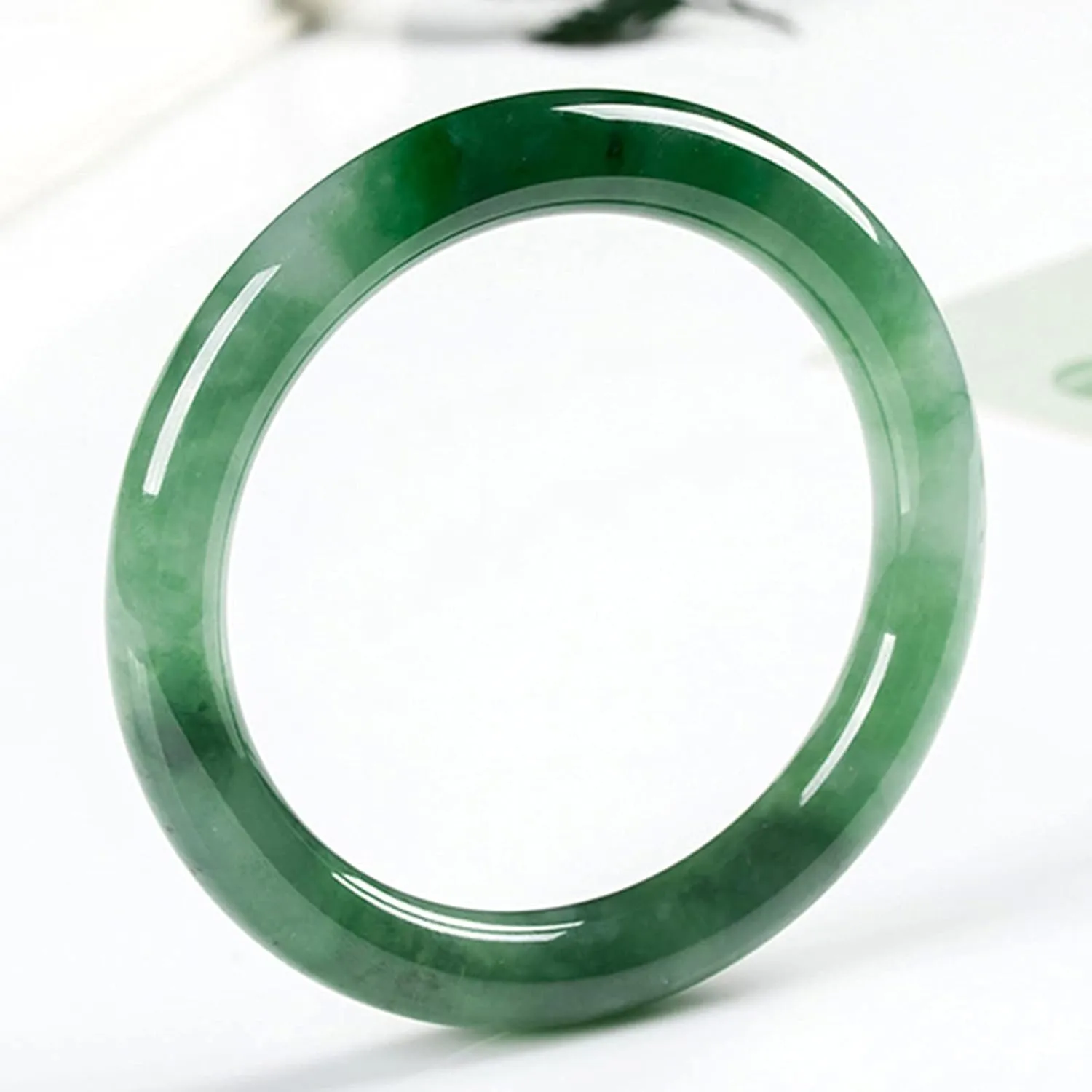 Women Natural Jade Bracelet Green Good Luck Fashion Jewellery Jade Stone Bangle Suitable For Dates Parties Holiday Gifts