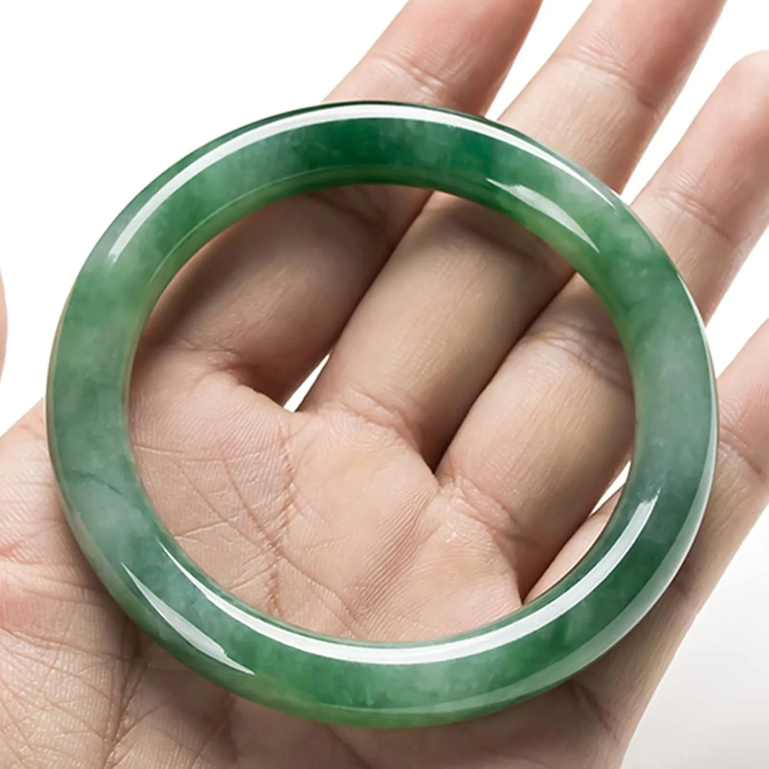 Women Natural Jade Bracelet Green Good Luck Fashion Jewellery Jade Stone Bangle Suitable For Dates Parties Holiday Gifts