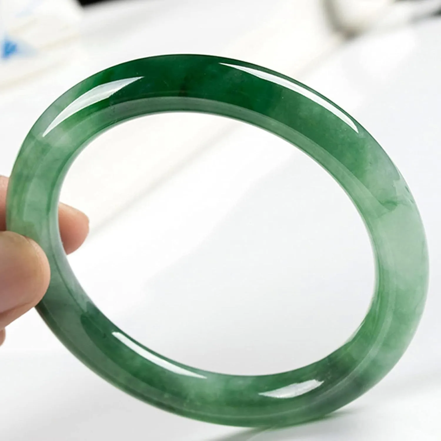 Women Natural Jade Bracelet Green Good Luck Fashion Jewellery Jade Stone Bangle Suitable For Dates Parties Holiday Gifts