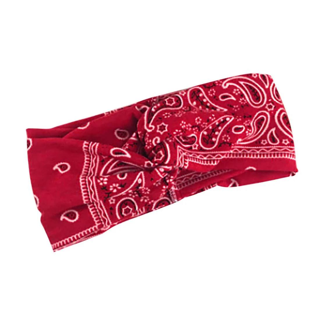 Women Wide Headbands Boho Bandeau Headbands Floral Printed Hair Band for Yoga Outdoor Sport