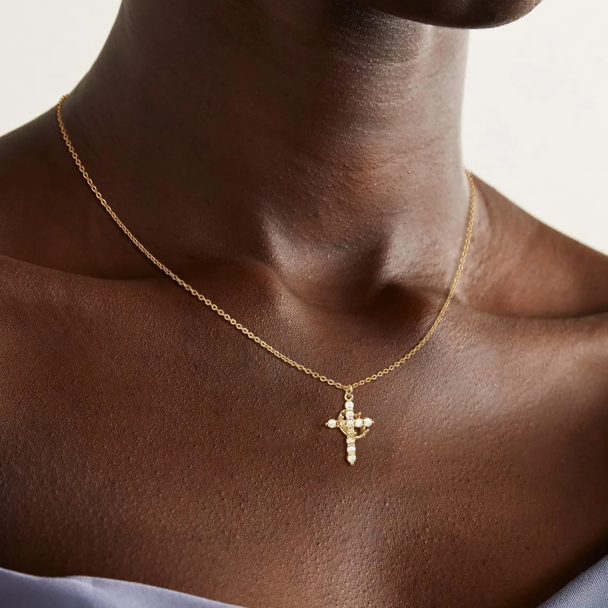 Women's Gifts Colorful CZ Cross with Crown Necklace for Women, Birthstone Necklace for Women Gold/Silver/Rose Gold-Plated Christian Faith Jewelry, Dainty Cross Pendant Necklace