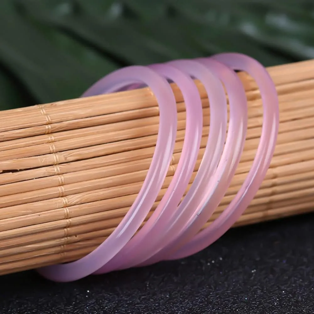 Women's Jade Bangle, Natural Classcial Hand Light Pink Jade Chain Bracelets, Jadeite Gemstone Jade Bracelet Jewelry, 54-59mm,55MM