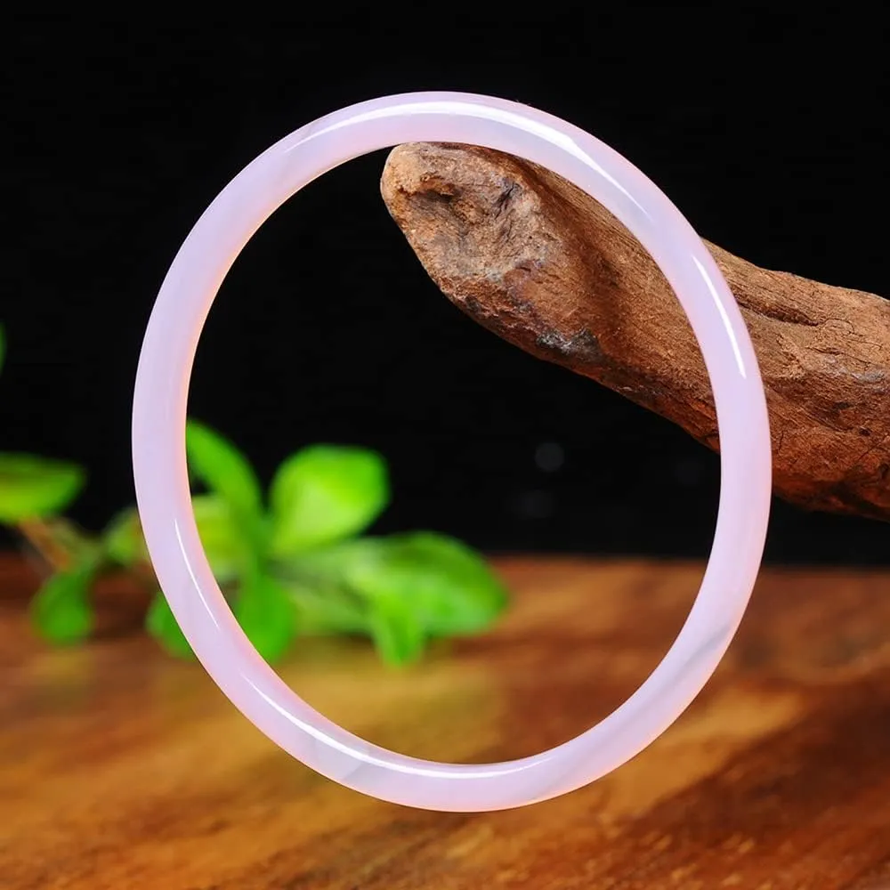 Women's Jade Bangle, Natural Classcial Hand Light Pink Jade Chain Bracelets, Jadeite Gemstone Jade Bracelet Jewelry, 54-59mm,55MM