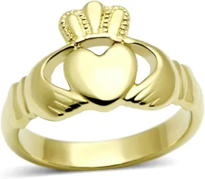 Women's Silver Claddagh Celtic Irish Fashion Comfort Statement Love Ring