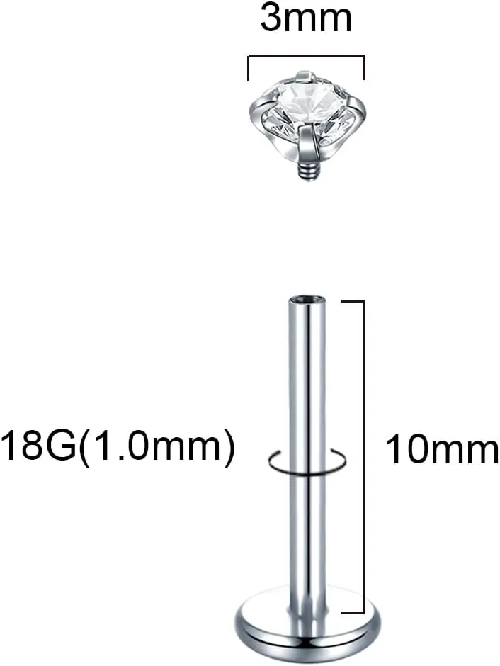 Xpircn 16G 18G Labret Monroe Lip Rings Nose Helix Tragus Earring Studs Piercing Jewelry 9PCS